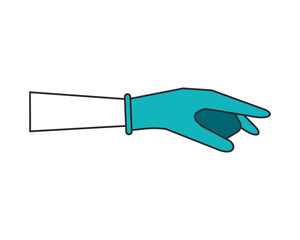 hand with rubber glove medical protection accessory