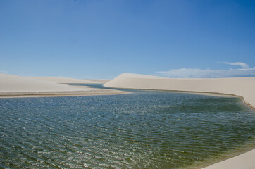 Paisagem do Parque Nacional dos Lençóis Maranhenses, Maranhão, Brasil. Junho de 2016