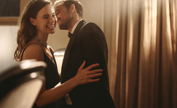 Beautiful couple having fun at a gala party