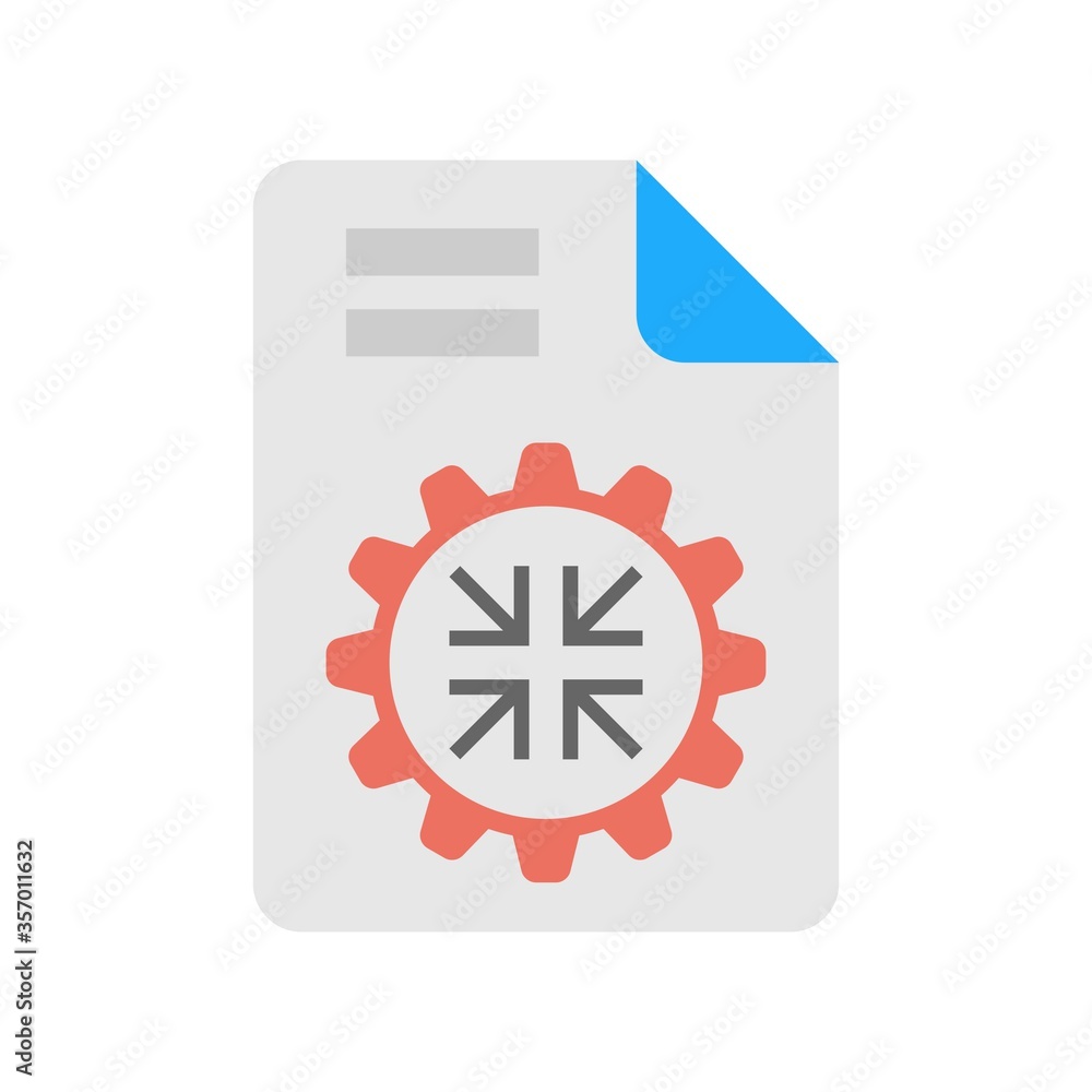 Poster computer configuration dll file icon. flat design style for technology concept.