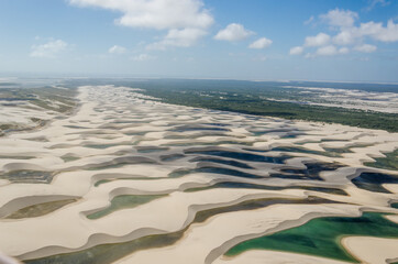 Paisagem do Parque Nacional dos Lençóis Maranhenses, Maranhão, Brasil. Junho de 2016