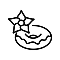 vanilla on donut icon vector. vanilla on donut sign. isolated contour symbol illustration