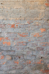 Closeup of weathered brick wall texture