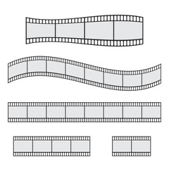 Fototapeta premium Cinema film strip roll 35mm blank slide frame vector set. Frame picture photography and cinema film strip frame illustration