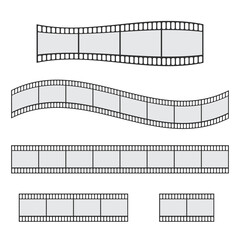 Cinema film strip roll 35mm blank slide frame vector set. Frame picture photography and cinema film strip frame illustration