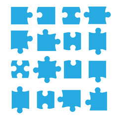 Naklejka premium jigsaw puzzle piece vector template isolated. Jigsaw piece puzzle object illustration