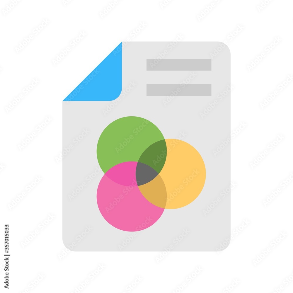 Aufkleber design of a graphic file format. flat icon for graphic design concept.