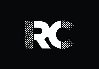 Initial Monogram Letter R C Logo Design Vector Template. R C Letter Logo Design