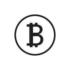 Bitcoin sign icon for internet money