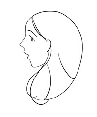 Profile portrait of young woman with open mouth
