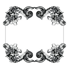 Classical baroque vector set of vintage elements for design. Decorative design element filigree calligraphy vector. You can use for wedding decoration of greeting card and laser cutting.