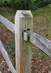 Simple joint in a rustic wooden fence
