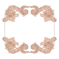 Classical baroque vector set of vintage elements for design. Decorative design element filigree calligraphy vector. You can use for wedding decoration of greeting card and laser cutting.