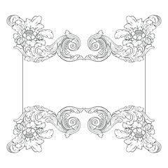 Obraz premium Classical baroque vector set of vintage elements for design. Decorative design element filigree calligraphy vector. You can use for wedding decoration of greeting card and laser cutting.