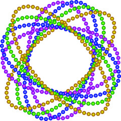 Mardi Gras beads background with place for text.