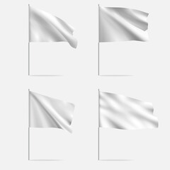 White clean horizontal waving template flag.