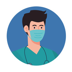 male doctor with mask design, Workers occupation and job theme Vector illustration