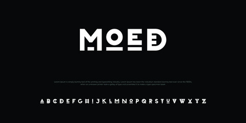 Retro simple font. Alphabetical design typeface.