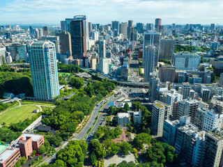 Fototapeta premium Aerial view of Tokyo city