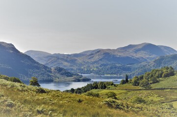 Naklejka premium Lake District mountain landscape with lake and mountains