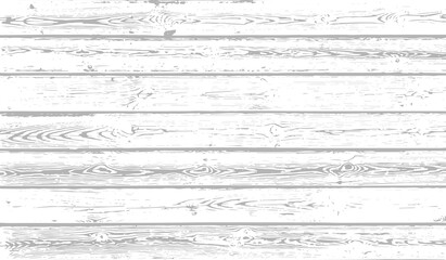 White wood texture background. Weathered wooden planks. Vector