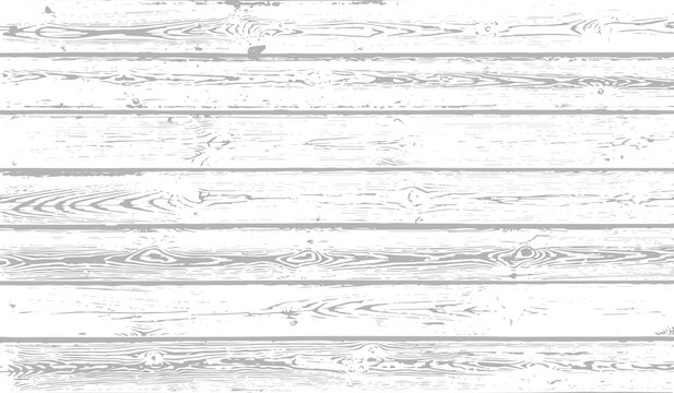 White wood texture background. Weathered wooden planks. Vector