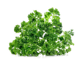 Leaves of parsley isolated on white background.