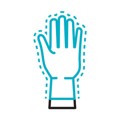 hand with rubber glove line style icon