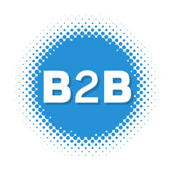 B2B business to business. Halftone round shape