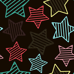 Asterisks. Seamless pattern. Design for fabric, wrapping paper, background, wallpaper. Vector.