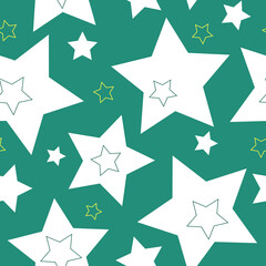 Obraz premium Asterisks. Seamless pattern. Design for fabric, wrapping paper, background, wallpaper. Vector.