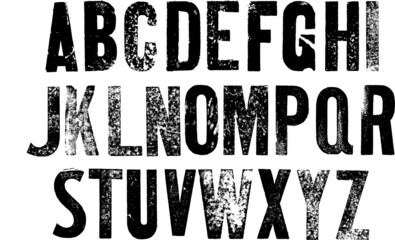 Distressed Letter Press Vector Alphabet