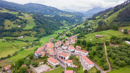 Fototapeta na wymiar aerial view of basque country countryside, spain