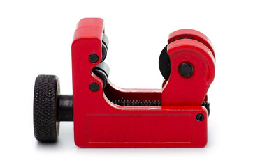 Pipe cutter tool on white background isolation