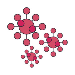 covid19 virus particles isolated icon