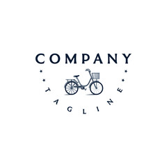 Bicycle logo design template. Awesome a bicylce with star logo. A bicycle lineart logotype.