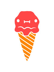 Süßes kleines Erdbeereis mit liebe comic cartoon 