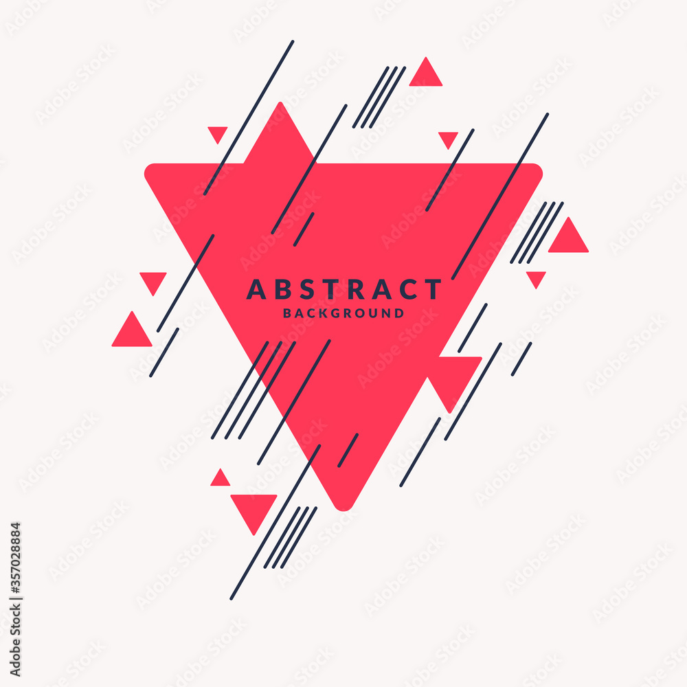 Poster abstract background with straight lines and geometric objects in minimalistic flat style on a light 