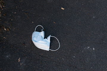 Disposed face mask p.p.e  in street