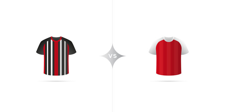 Eintracht versus Union. Soccer jersey with shadow. Vector illustration.