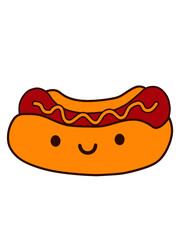 Süßer Hot Dog mit Snack futtern Design