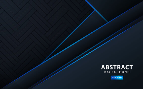 premium modern dark abstract background banner with blue line. vector illustration.