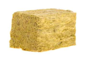 Natural mineral wool, texture on a white background, isolated.