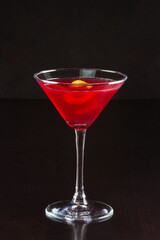 Red alcoholic cocktail for the menu bar or restaurant