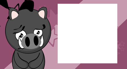 kawaii boar kid cartoon expression background in vector format