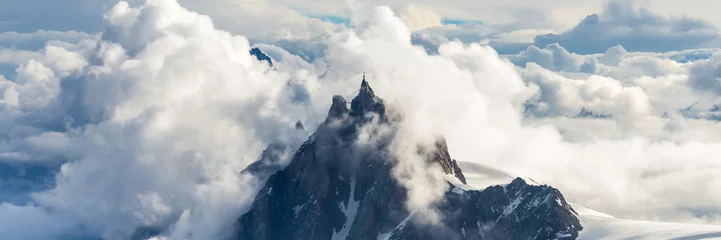 Photo sur Plexiglas Mont Blanc Mont Blanc mountain, White mountain. View from Aiguille du Midi Mount.