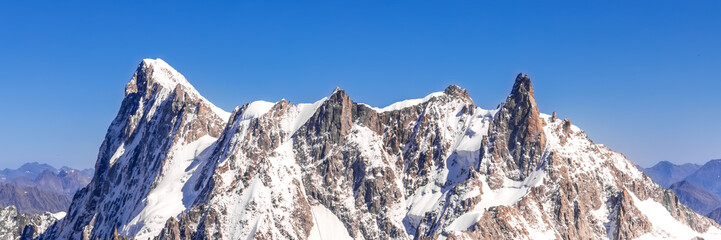 Mont Blanc mountain, White mountain. View from Aiguille du Midi Mount.