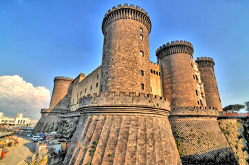 Castel Nuovo or "New Castle" often called Maschio Angioino - medieval castle located in front of Piazza Municipio in central Naples. 