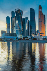 Fototapeta na wymiar View of the skyscrapers of the Moscow International Business Center - Moscow City