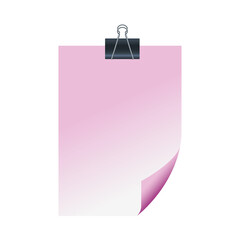 paper sheet note with metal clip